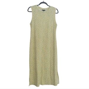 Bobeau Floral Yellow Sleeveless Dress